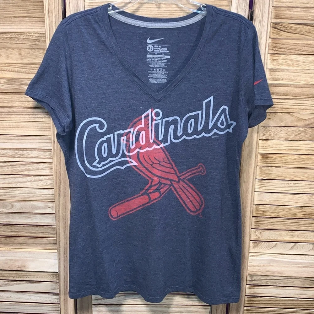 Nike Cardinals Baseball V-Neck T-Shirt Size XL